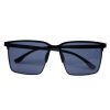 ZYRA EYEWEAR I Metal Square Frame I Silver-Black Arms Sunglasses I for Men and Women's - Black X Black